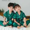 Pajamas 100 Satin Pajamas for 3 to 14 Years Kids Pyjamas Children's Cotton Sleepwear Baby Homewear Night Suits Boys Silk Pajama Sets