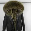 Men's Down Parkas Furtjy Man Real Fur Coat Raccoon Hooded Nature Rabbit Lining Jackets Parka Men Veste d'hiver 231213