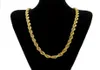 10mm Thick 76cm Long Rope ed Chain 24K Gold Plated Hip hop Heavy Necklace For mens256W7171866