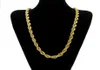 Chaîne ed en corde de 10mm d'épaisseur et 76cm de Long, collier lourd Hip hop plaqué or 24K pour hommes256W7171866