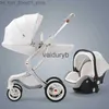 Poussettes # Poussette bébé 2in1 / 3 en 1 chariot de luxe avec siège auto coquille d'oeuf nouveau-né en cuir haute paysagevaiduryb Q231215