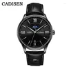 Armbandsur Cadisen Men's Casual Automatic Mechanical Watches Miyota 8205 Movement Sapphire Watertofal Leather Watch Relogios Masculino