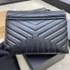 2024 Högkvalitativa kvinnor Loulou Bag Fashion Designer Väskor Verkliga läder Messenger -kedja axelstorlek Crossbody Classic Flap Purse