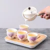 Tea Cups Chinese Gong Fu Set Portable 360 Rotation Teapot Ceramic Maker Infuser SemiAutomatic Teaware for Home Office Travel 231214