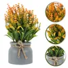 Flores decorativas artificial vaso planta falso flor plantas decoração falso realista pequeno bonsai ao ar livre para varanda