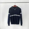 Kvinnors tröjor Top End Women Fashion Wool Blend Randig långärmad stickad tröja Elegant Lady Match Sailor Collar Pullover Jumper