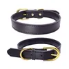 Dog Collars Leather Collar Adjustable Pet With Zinc Alloy Soft PU Padded For Small Medium Dogs Cats