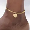 Ankiety A-Z List Początkowy Bransoletka kostki ze stali nierdzewnej złoto dla kobiet Buho Biżuteria Łańcuch nóg kostki Akcesoria plażowe 204R