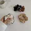 Hoofddeksels Haaraccessoires Vintage Zijden Haar Scrunchies Elastische Haarbanden Effen Kleur Dames Meisjes Hoofddeksels Paardenstaart Stropdassen Touw HaaraccessoiresL231214