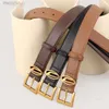 24SS Diesal Belt American D-letter for Women 2023 New Minimalist Needle Buckle Layer Cowhide Women's Belt Disel