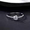 Romantic Heart Zircon S925 Sterling Silver Ring Jewelry Fashion Women Micro Set Zircon Imitation Rhodium Plated Ring for Women Wedding Party Valentine's Day Gift SPC