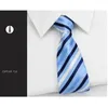 Bow Ties Classic Zipper For Men 8 CM Business Wedding Party Necktie High Quality Dress Suit Striped Tie Men's Gift