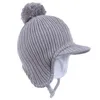 BeanieSkull Caps Connectyle bébé enfant en bas âge infantile enfants automne et hiver visière tricoté chapeau polaire doublé chaud oreillette bonnet pour garçons filles 231212