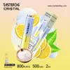 Hoge kwaliteit groothandel Tastefog Crystal 800 soezen wegwerp vape 2% 2 ml elektronische sigaret 500 mAh 10 smaken TPD-versie vapes pen