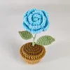 Flores decorativas Crochet Girassol em vasos