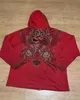 Herren Hoodies Sweatshirts Y2k Hoodie Gothic Red Skull Muster Druck Hip Hop Casual Sweatshirt Verkauf Persönlichkeit Retro Hoodies Frauen Männer Streetwear 231213
