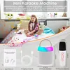 Karaoke-Maschine mit kabellosen Mikrofonen für Kinder und Erwachsene, tragbares Bluetooth-Lautsprecher-Spielzeug mit bunten Lichtern für Weihnachten, Geburtstag, Geschenk, Zuhause, Party-Ideen