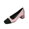 Scarpe eleganti da donna Perla Elegante Mary Janes 2024 Autunno Tacchi alti Designer Chunky Office Shallow Femme Zapatos Pumps