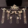 Traditionelle chinesische Haarnadel Gold Haarkämme Hochzeit Haarschmuck Stirnband Stick Kopfschmuck Kopfschmuck Braut Kopfschmuck Pin Y2330h