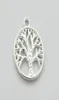 100pcs Silver plaquée Life of Tree Round Charm Pendendents A12816SP202C256O8818310