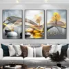 Peintures 3 Nordic Luxury Ribbon Abstract Wall Art Paysage Affiche moderne Picture Picture Salon Home Decorative Painting