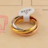 Band Ringen Klassieke Drie-ringen Ring voor Mannen Vrouwen Paar Mode Eenvoudige Stijl Ringen met Drie Kleuren Rose Gold Rings282B