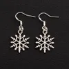 Snowflake Dangle Chandelier Earrings 925 Silver Fish Ear Hook 40pairs lot E790 15 5x37 2mm239t