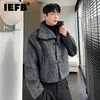 Futro męskie Faux Fur IEFB Trend wełniany Trend Męski Zima Zimowa Zimowa Zagusta Gruba wełniana ścierna skórzana stojak na przycisk Krótki wiatr 9C2080 Q231212