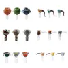 Chinafairprice Smoking Pipe Glass Bongs Bowls Big Handle Sticker 14mm Male Female Heady Color Tobacco Dome Bowl Dabber Tool Dab Rig Bubbler Pipes