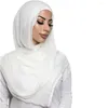 Vêtements ethniques Viscose Rayon Châle Un ensemble mince hijab uni avec casquettes de haute qualité mode musulmane foulard headwraps islam