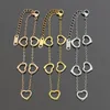 Roestvrij 5 stks holle hart charmes link ketting armband verstelbare grootte 18k gouden zilveren kleuren liefdevolle cadeau sieraden voor lady t-lette305L