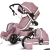 Strollers# High Landscape Baby Stroller 3 In 1 Mom Luxury Travel Pram Carriage Basket Car Seat And Carrito Drop Delivery Baby, Kids Ma Dhhjf