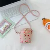 Handbags Fashion Mini Handbags PU Cherry Printed Bucket Bags For Little Girls Crossbody Shoulder Bags Ladies Fashion Coin Purse 231214