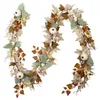 Dekorativa blommor Fall Garland Decor för bondgård med öppen spis ytterdörr inomhus hemram dörrbakgrund dekoration