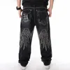 Jeans pour hommes Nanaco Man Loose Baggy Jeans Hiphop Skateboard Denim Pantalon Street Dance Hip Hop Rap Mâle Noir Pantalons Chinois Taille 30-46 231214