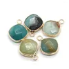 Charms Wholesale Natural Stone Amazonite Crystal Agate Square For Jewelry Making DIY Necklace Bracelet Earrings Trendy Accessory