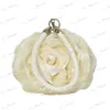 Kvällspåsar Xiyuan Nya 19 färger Rose Flower Evening Bag For Ladies Silk Wedding Party Purses Women's Cute Round Tote Handväska för kvinnlig T231214