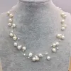 New Arriver Illusion Pearl Necklace Multiple Strand Bridesmaid Women Jewellery White Color Freshwater Pearl Choker Necklace305F