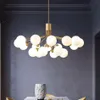 Nordic Pendelleuchten Zweig Glas Blase Schatten Kronleuchter Beleuchtung moderne Wohnzimmer Lampe Schlafzimmer romantische Gold Hängeleuchten fi287F