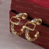 Mode smycken lyxiga kristallkvinnor örhängen studs designer diamant chic örhängen med lådor