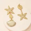 Boucles d'oreilles d'été Cool Shell étoile de mer goutte boucle d'oreille mode doux tempérament romantique pour femme vêtements de plage bijoux coiffure