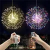 Pendurado led firework fada string luz remoto 8 modos gypsophila luzes do feriado ao ar livre casa guirlanda natal festa de casamento decor219g