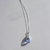 Anhänger 925 Sterling Silber Blue Waterdrop Form Kette Choker Halskette für Frauen Weit feiner Schmuck Hochzeitsfeier Geburtstagsgeschenk