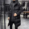 メンズダウンパーカス冬のジャケットメンフード付きカジュアルな長い濃い男性のアウトウェアコートスリムフィット5xl 231214