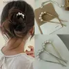 Huvudbonad hårtillbehör U Shed Hairpins Hair Clips For Women Korean Style Elegant Metal Forks Vintage Pearl Styling Hairpins Hair Styling Tools Giftl231214