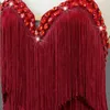 Stadiumkleding Latin Dance Sexy Fringe Jurk Volwassen dames Sport Competitie Kostuum Meisjes Feestrok Lijnpak Cabaret Prom Kleding Cha