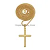 Hanger Kettingen Heren Rvs Kruis Hanger Ketting Gouden Trui Keten Mode Hip Hop Kettingen Sieraden Drop Levering Jewel Dhjo5