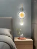 Lampa ścienna Nordic LED Sconce Nowoczesne złotą pierścień oświetlenie luksusowe sypialnia korytarz akrylowy