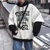 Felpe con cappuccio da uomo Cool Felpa Hip Hop Pullover da ragazzo Felpa con cappuccio invernale Casual Manica lunga Nero Harajuku High Street Top Streetwear Abbigliamento da uomo