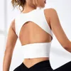 Lu Lu Lemon Align Crop Top Women Vest Rygglös Gym Fitness Yoga Sports White Tank Topps ärmlös träning som kör Cycling Pilates Tee Shirts